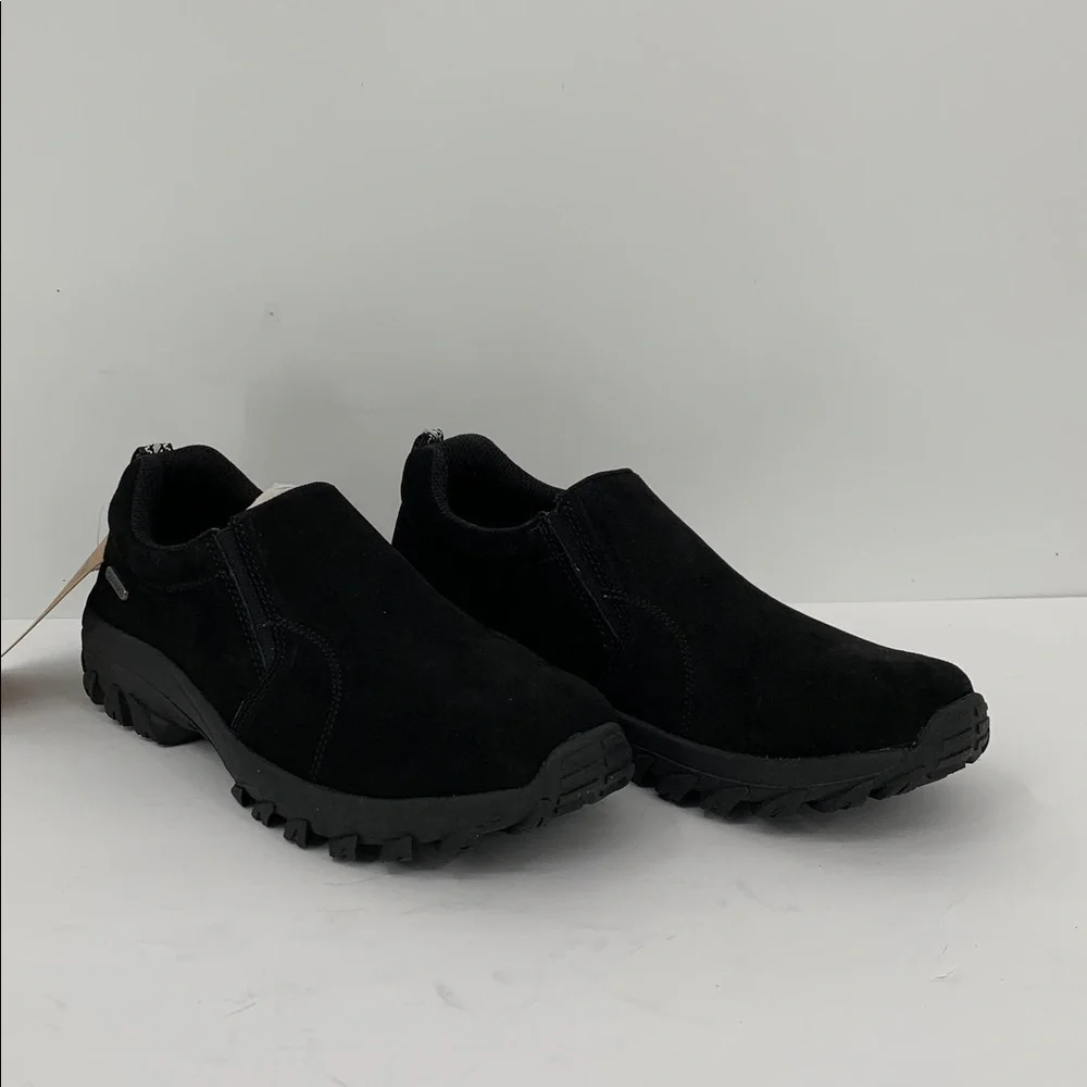 BearPaw Max slip-on loafer shoe chunky black suede leather hiking women new 9.5